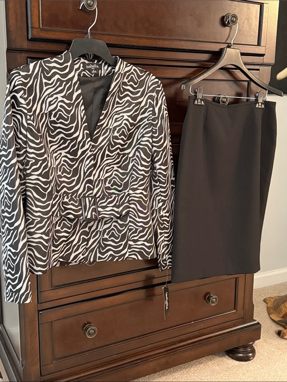 Zebra Print Skirt Suit